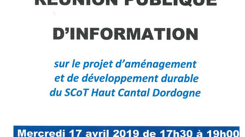 Réunion publique d'information SCoT du Haut Cantal