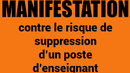 MANIFESTATION contre le risque de suppression d’un poste d’enseignant