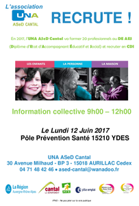 UNA ASed Cantal : information collective au Pôle Prévention Santé d'Ydes