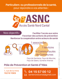 Accès Santé Nord Cantal : facilité l'accès aux soins & prévention