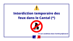 Arrêté préfectoral n°2020-1237 du 17 septembre 2020 portant interdiction temporaire des feux dans le Cantal